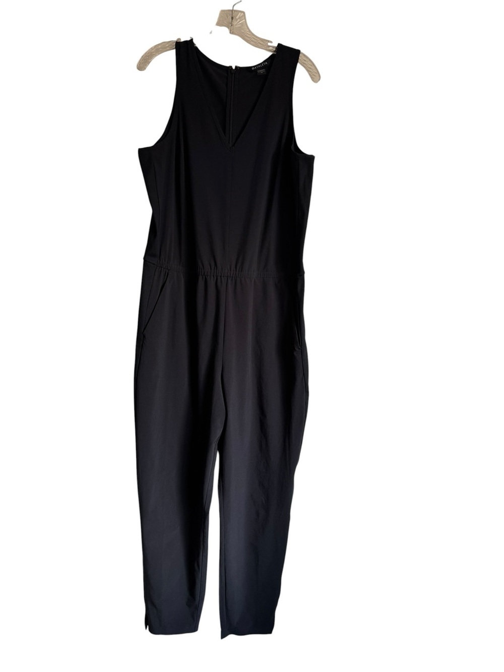 Athleta Womens Brooklyn Jumpsuit Sleeveless Black Athleisure Casual Size 14 - Picture 3 of 14